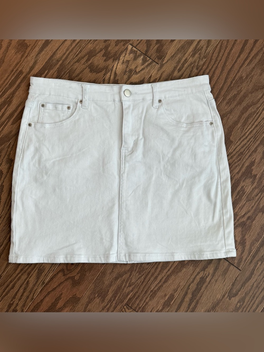 Women's White Denim Mini Skirt